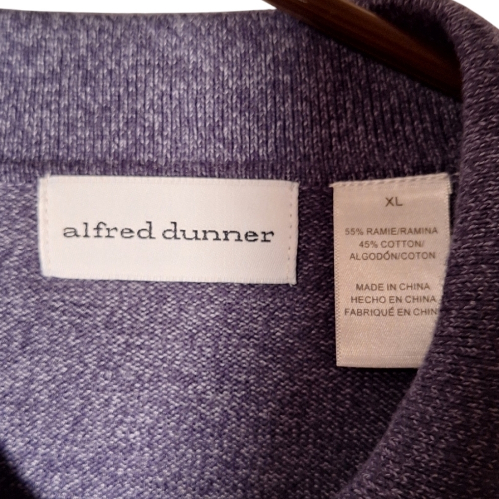 Alfred Dunner Full Zip Cardigan Sweater Ladies XL Embroidered Floral Design Blue - Picture 2 of 4